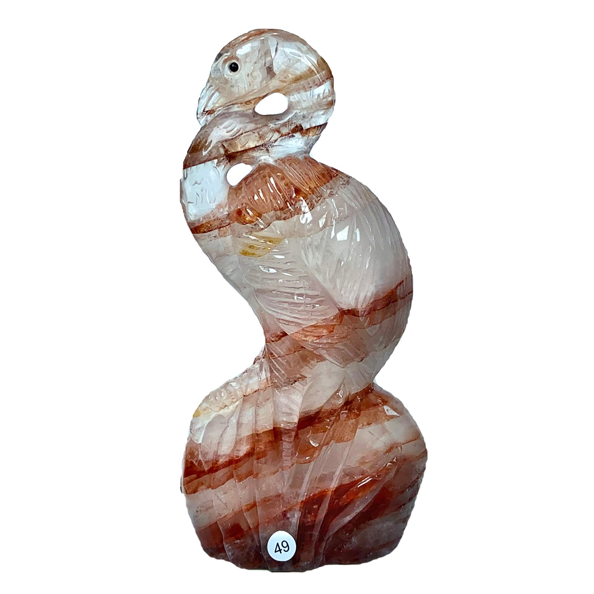 Fire Quartz Flamingo Bird Gemstone  Crystal Animal