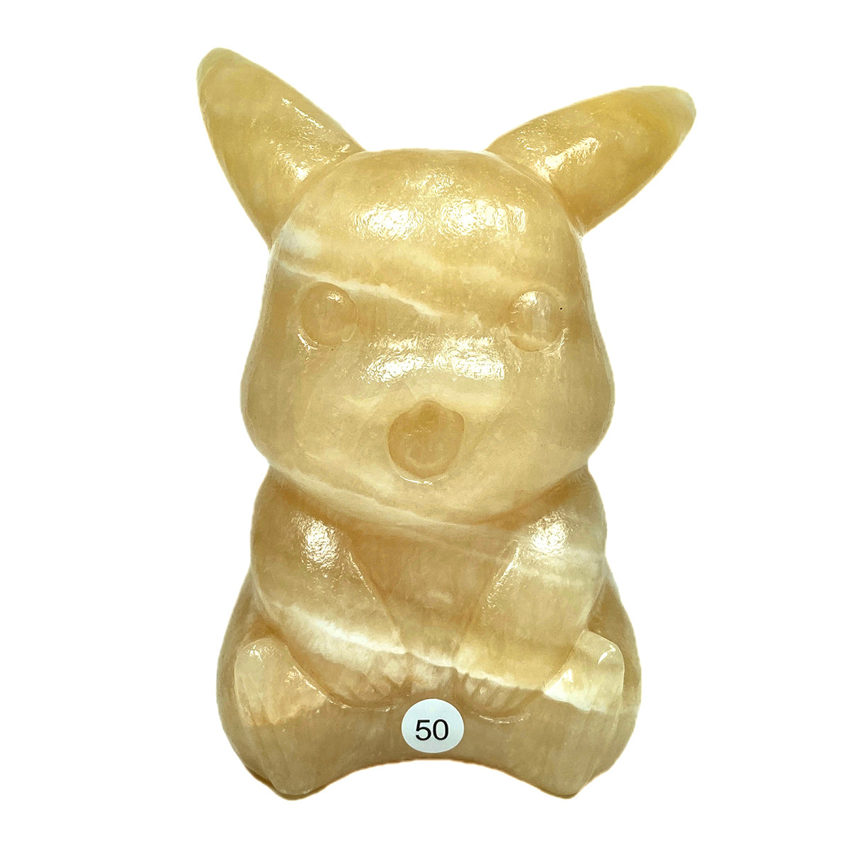 Orange Calcite Carved Cartoon Character Statue Pikichu Fluorite Stitch Sculpture