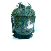 Crystal Moss Agate Buddha Head