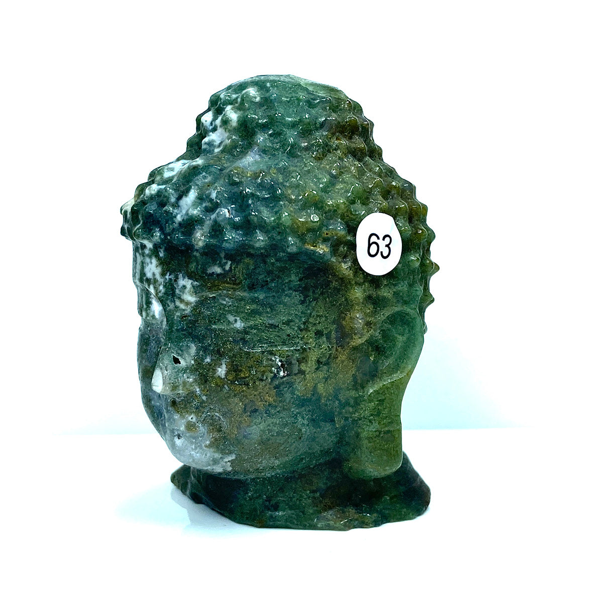 Crystal Moss Agate Buddha Head