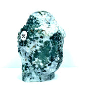 Crystal Moss Agate Buddha Head