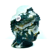 Crystal Moss Agate Buddha Head