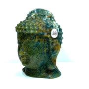 Crystal Moss Agate Buddha Head