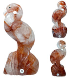 Fire Quartz Flamingo Bird Gemstone  Crystal Animal
