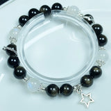 Golden Obsidian With Moonstone Bead Crystal Bracelet