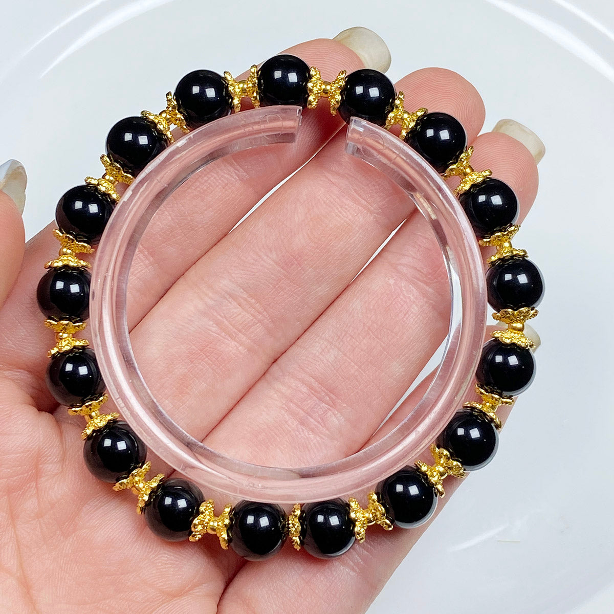Obsidian Crystal Jewelry Bracelet