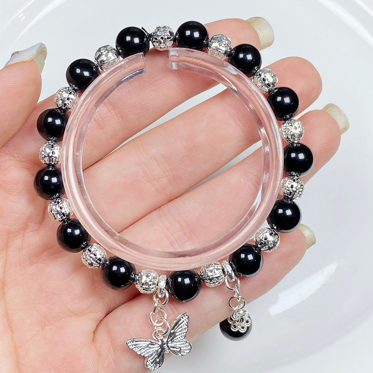 Crystal Jewelry Obsidian Bracelet Butterfly Accessories