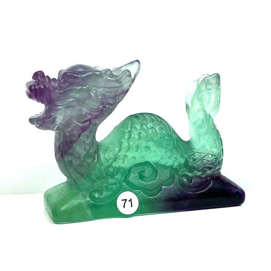 Fluorite Dragon Crystal Animal Carving