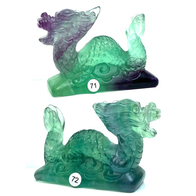 Fluorite Dragon Crystal Animal Carving