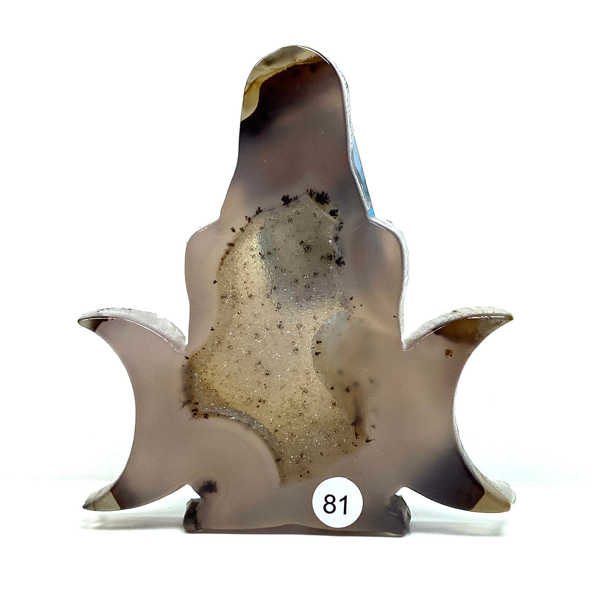 Druzy Agate Crystal Carving Yoga Woman Body