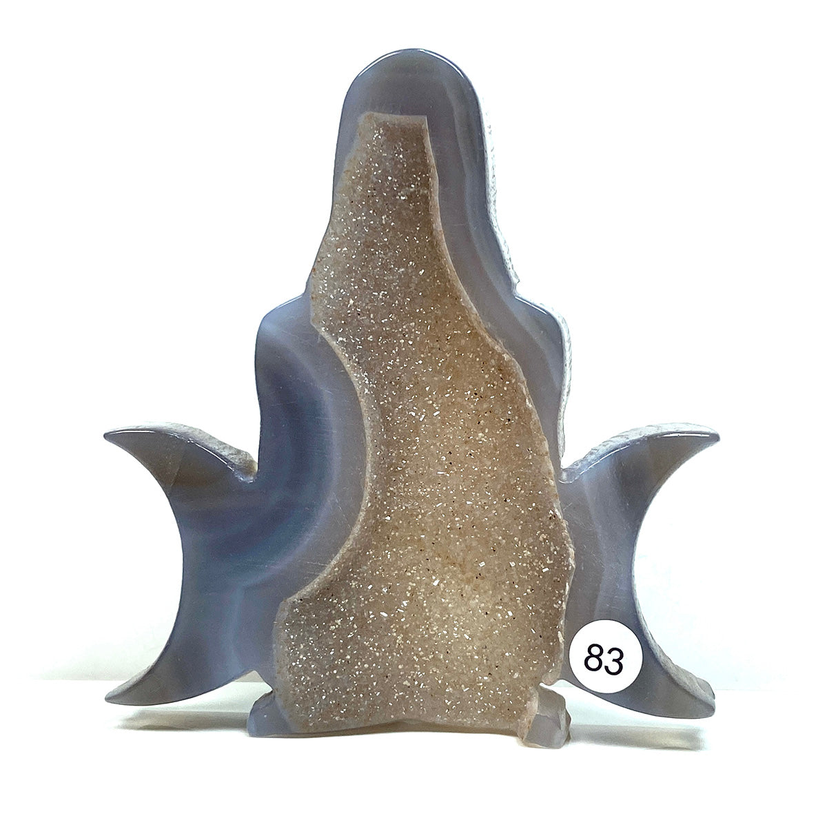 Druzy Agate Crystal Carving Yoga Woman Body