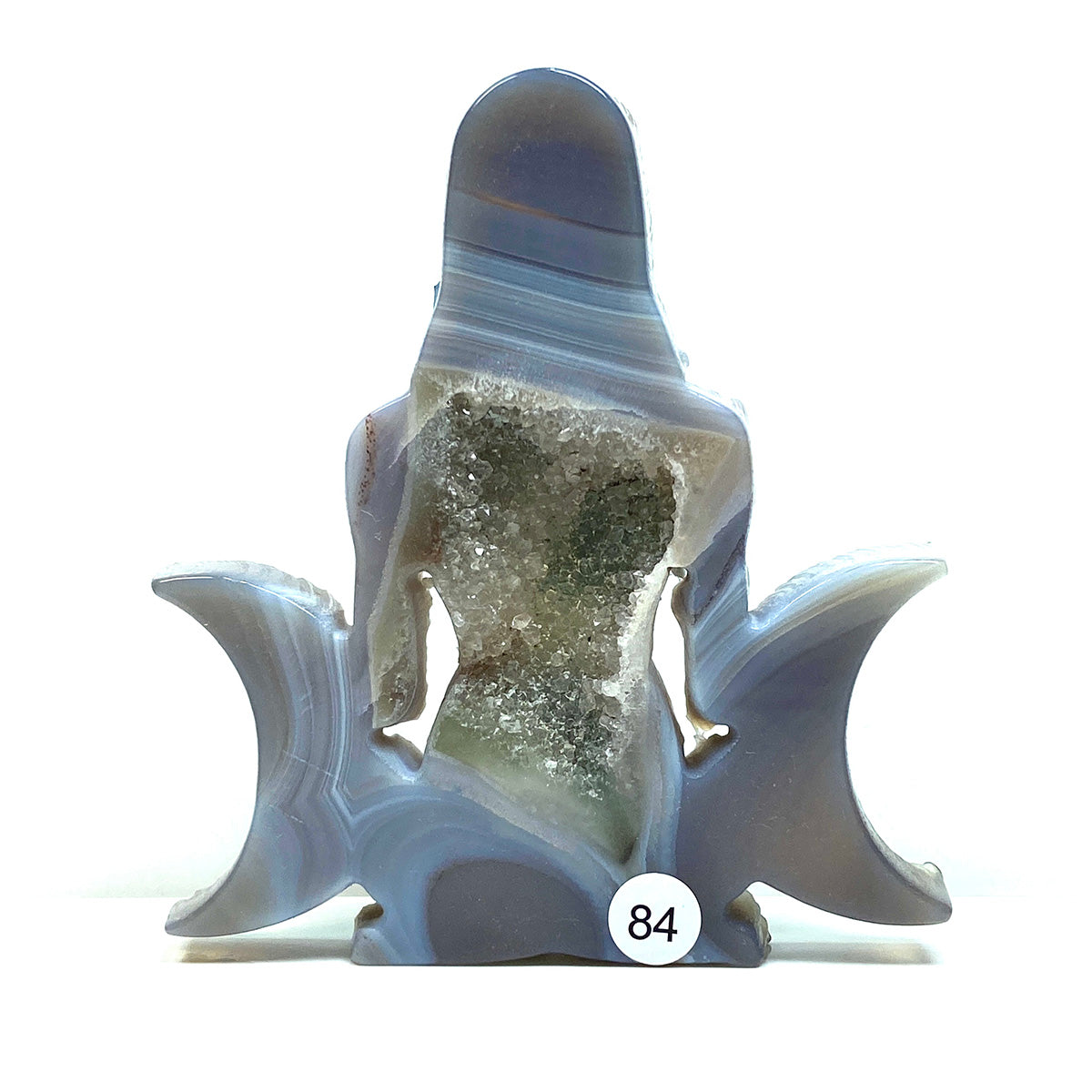 Druzy Agate Crystal Carving Yoga Woman Body