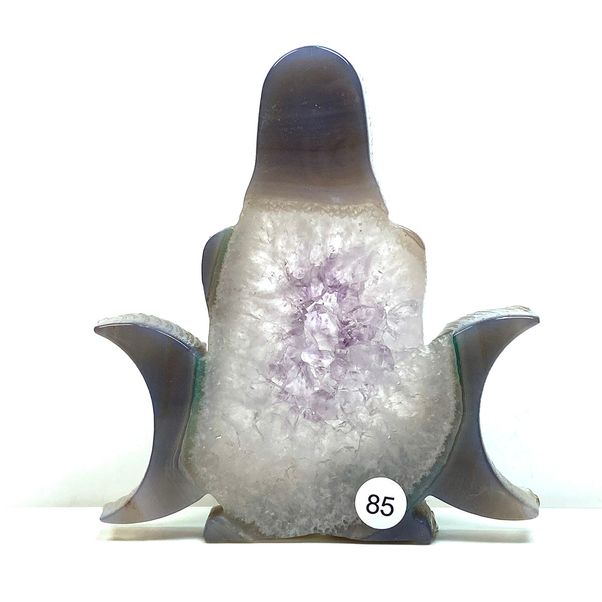 Druzy Agate Crystal Carving Yoga Woman Body