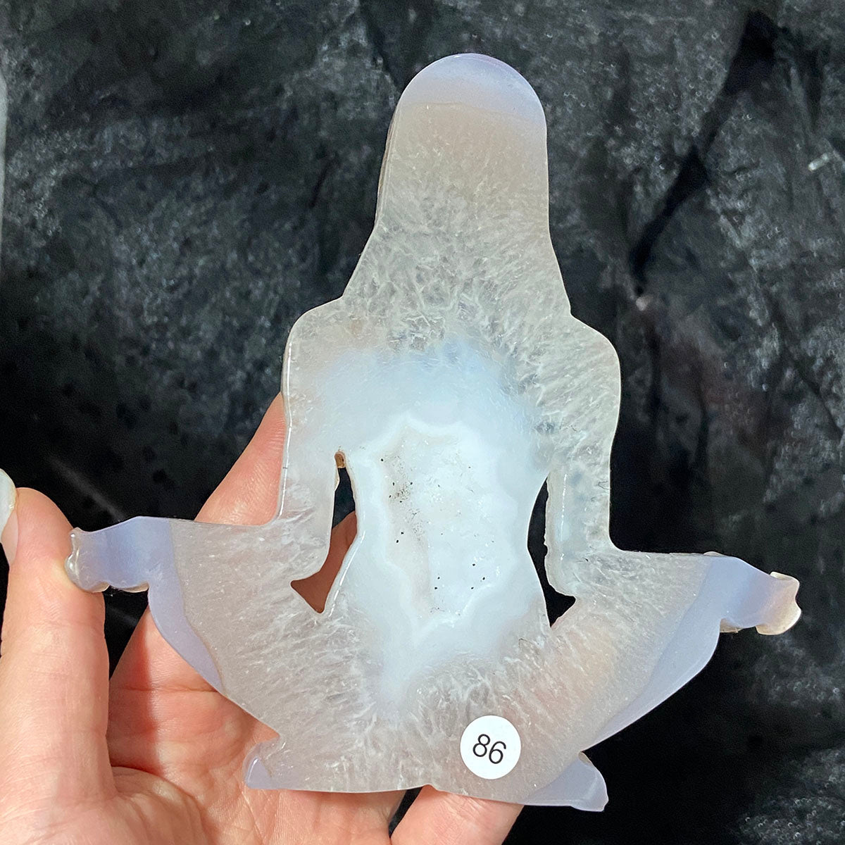 Druzy Agate Crystal Carving Yoga Woman Body