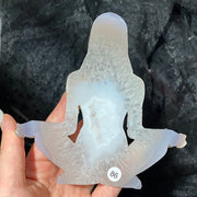 Druzy Agate Crystal Carving Yoga Woman Body