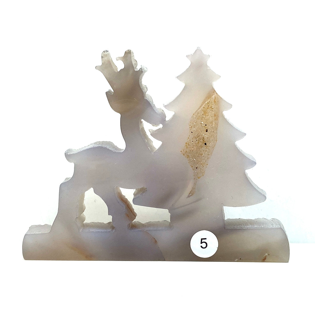 Christmas Druzy Agate Crystal Carving The Deer And The Christmas Tree
