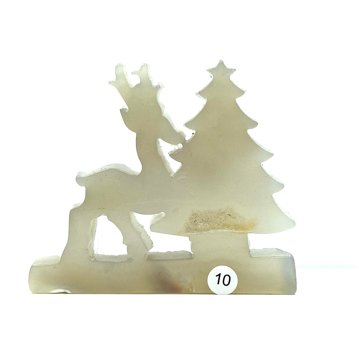 Christmas Druzy Agate Crystal Carving The Deer And The Christmas Tree