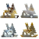 Christmas Druzy Agate Crystal Carving The Deer And The Christmas Tree