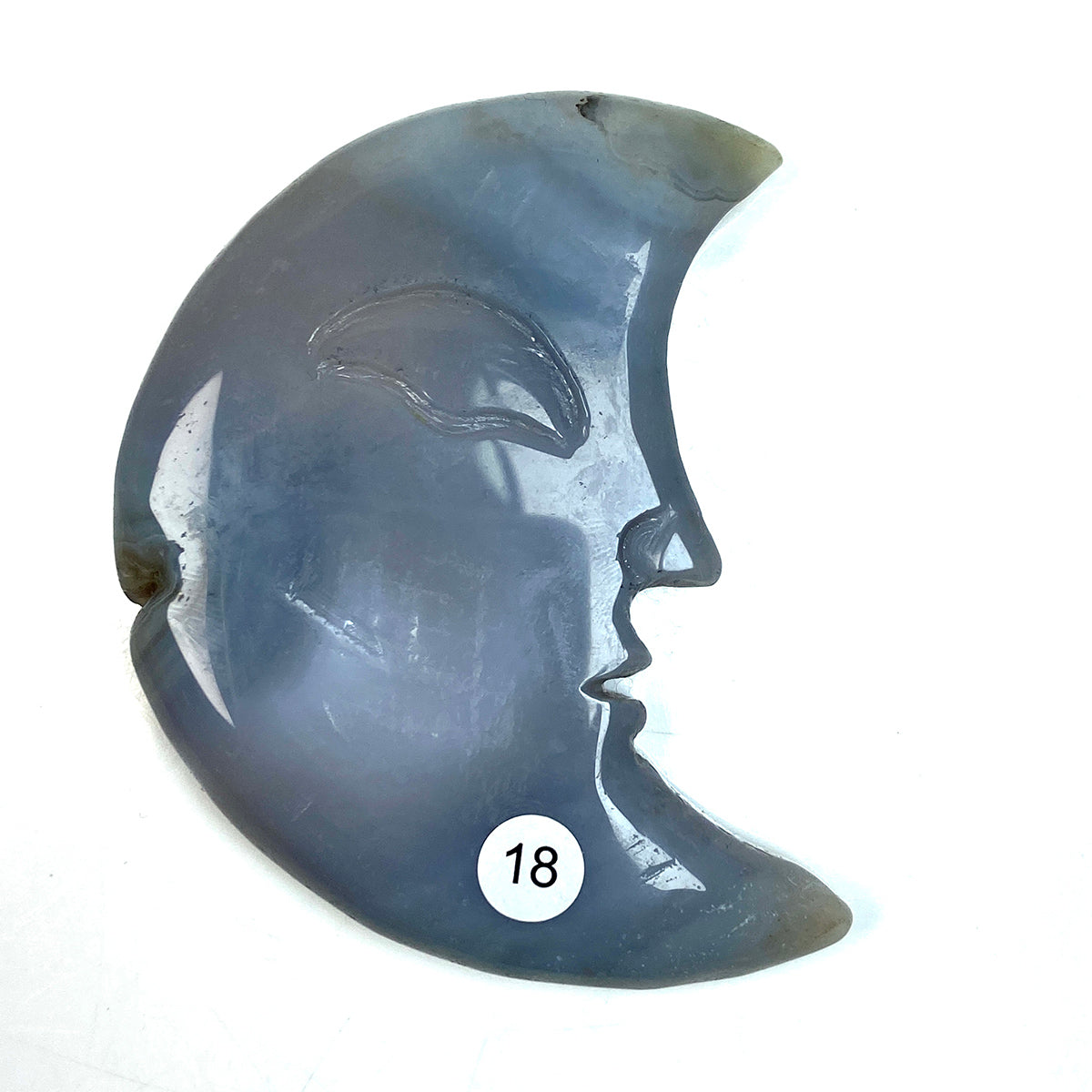 Druzy Agate Crystal Moon Face