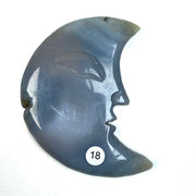 Druzy Agate Crystal Moon Face