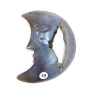 Druzy Agate Crystal Moon Face