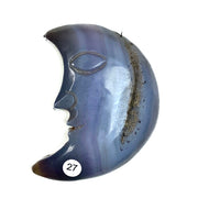 Druzy Agate Crystal Moon Face