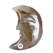 Druzy Agate Crystal Moon Face