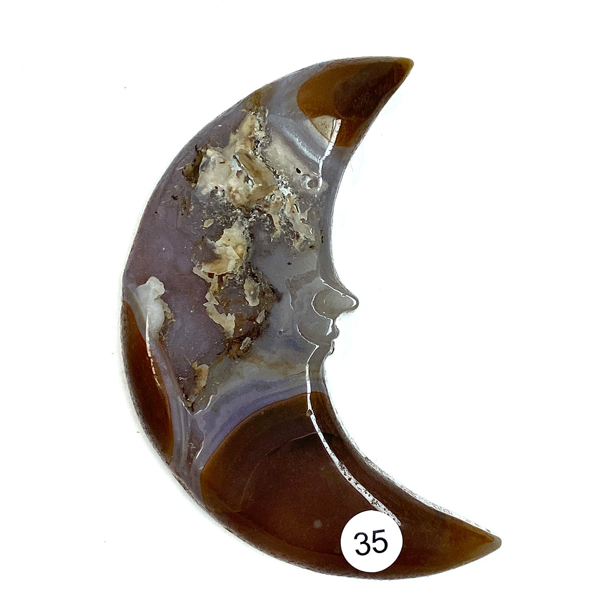 Druzy Agate Small Size Crystal Moon Face