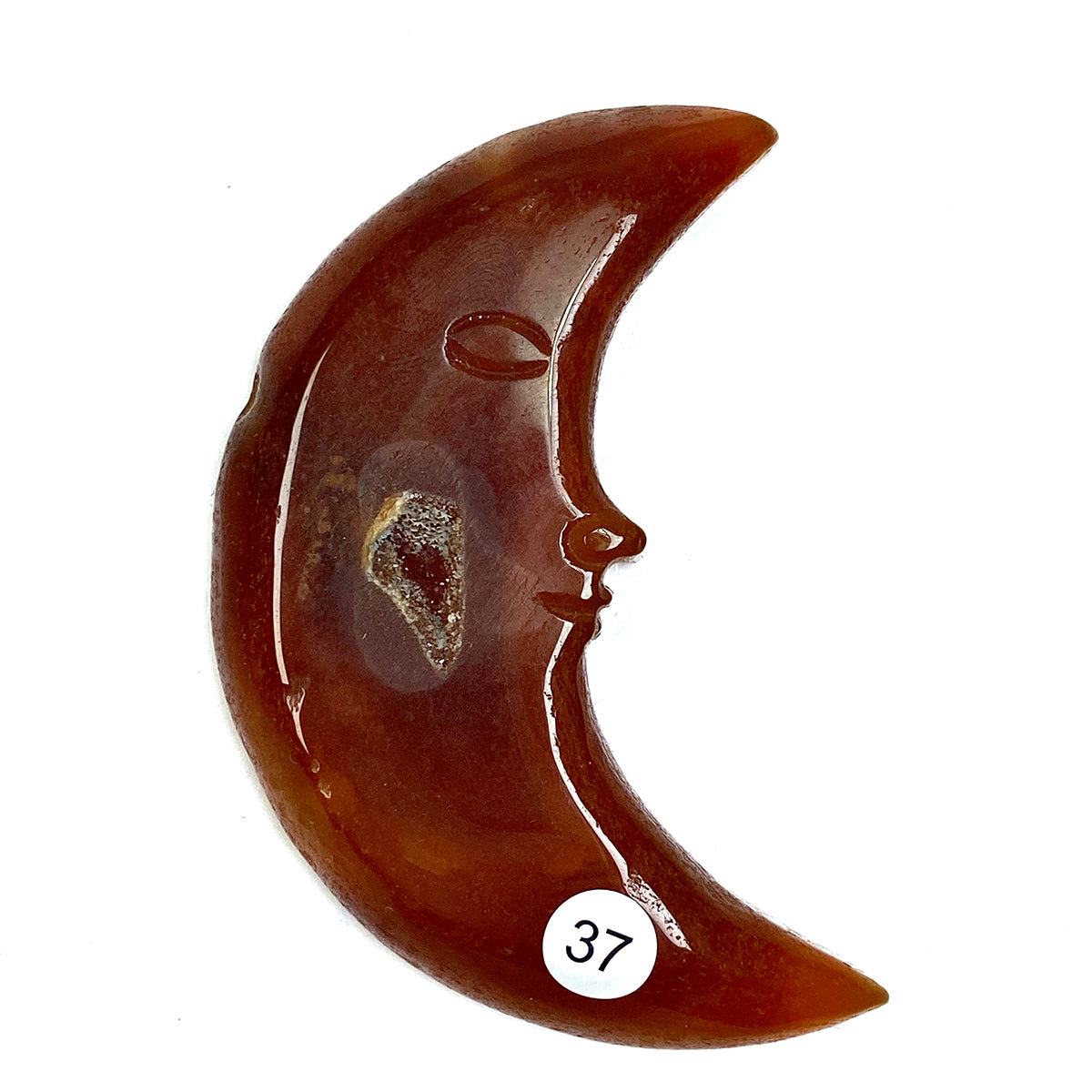 Druzy Agate Small Size Crystal Moon Face