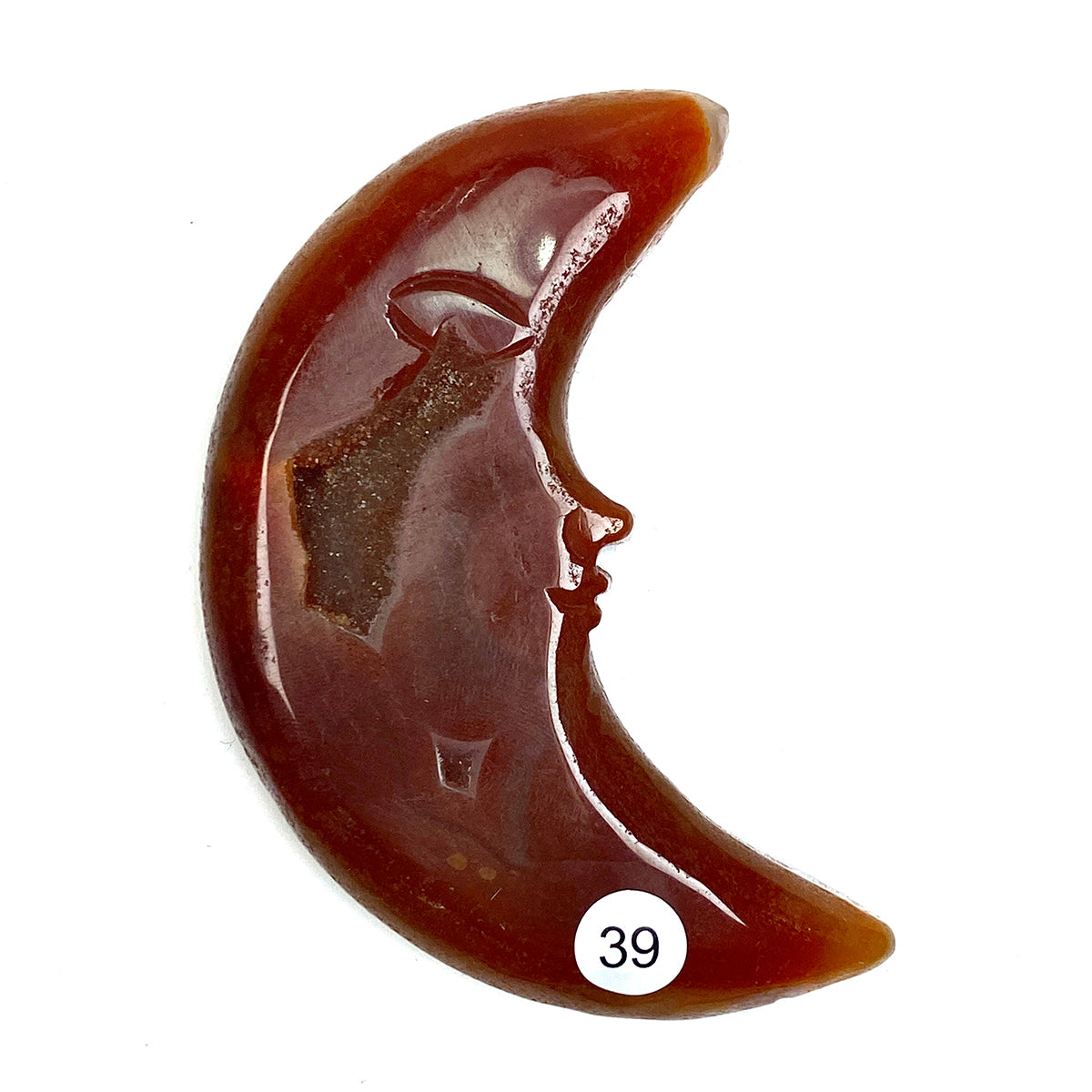 Druzy Agate Small Size Crystal Moon Face