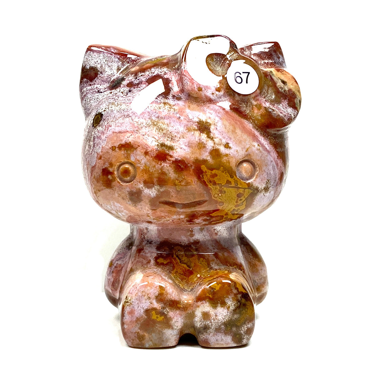 Cute Ocean Jasper Hello Kitty Crystal Carving