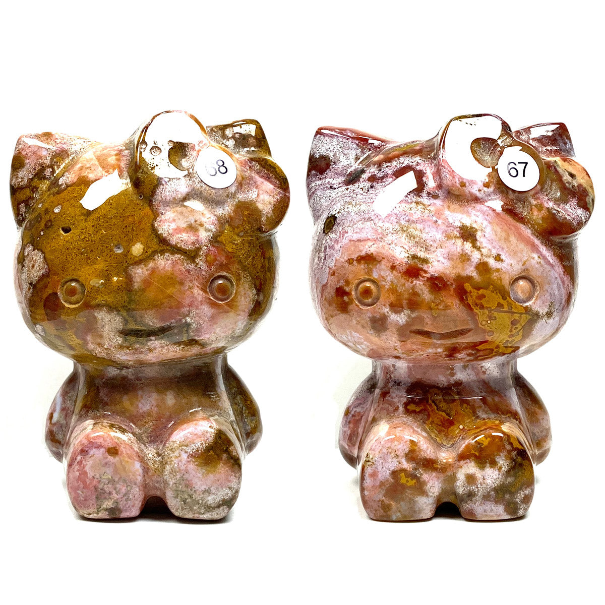 Cute Ocean Jasper Hello Kitty Crystal Carving