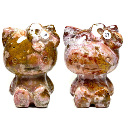 Cute Ocean Jasper Hello Kitty Crystal Carving