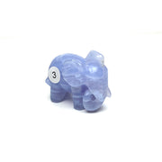 Hand Carved Blue Lace Agate Elephant Figurine crystal Animal Statue