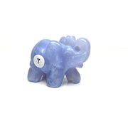 Hand Carved Blue Lace Agate Elephant Figurine crystal Animal Statue