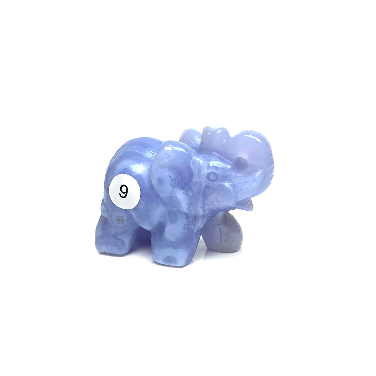 Hand Carved Blue Lace Agate Elephant Figurine crystal Animal Statue