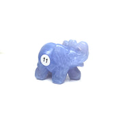 Hand Carved Blue Lace Agate Elephant Figurine crystal Animal Statue