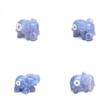 Hand Carved Blue Lace Agate Elephant Figurine crystal Animal Statue