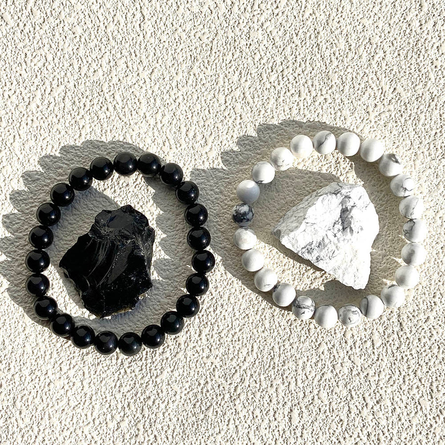 Different Materials Crystal Bracelet & Raw Stone Set