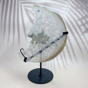 Natural Crystal  Carved  Cluster Agate Moon