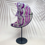 Natural Crystal Carving Fluorite Moon Face