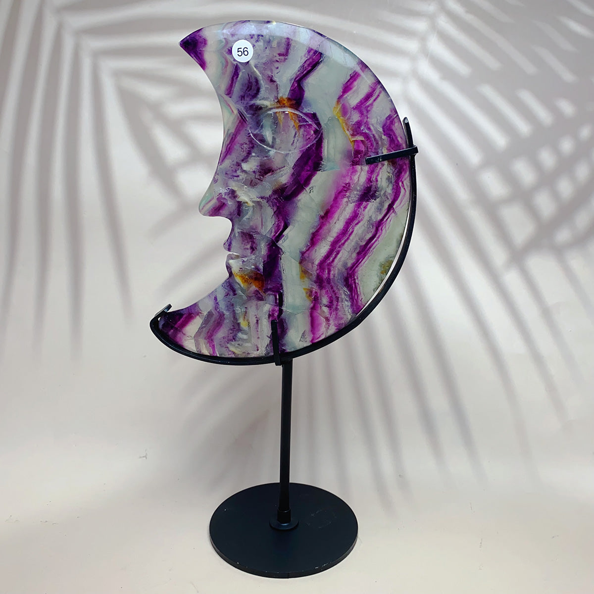 Natural Crystal Carving Fluorite Moon Face