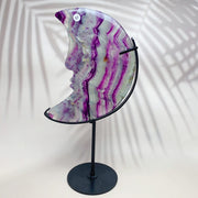 Natural Crystal Carving Fluorite Moon Face