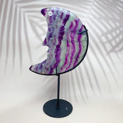 Natural Crystal Carving Fluorite Moon Face