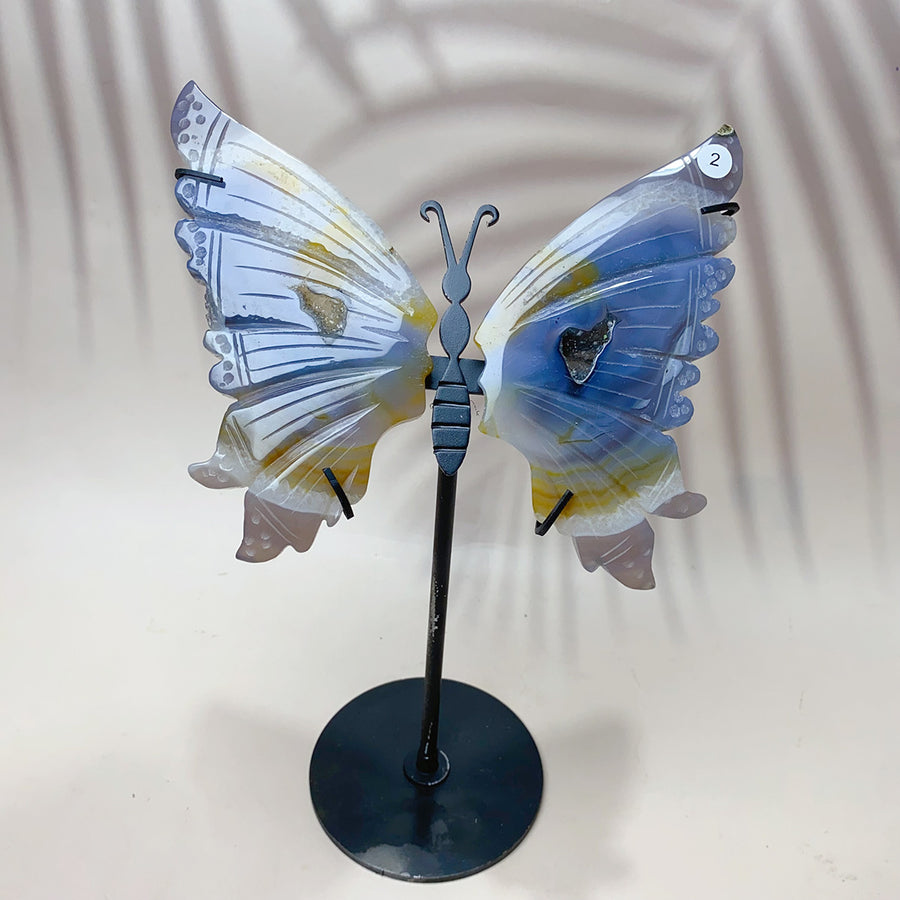 Druzy Agate Cystal Butterfly Wings