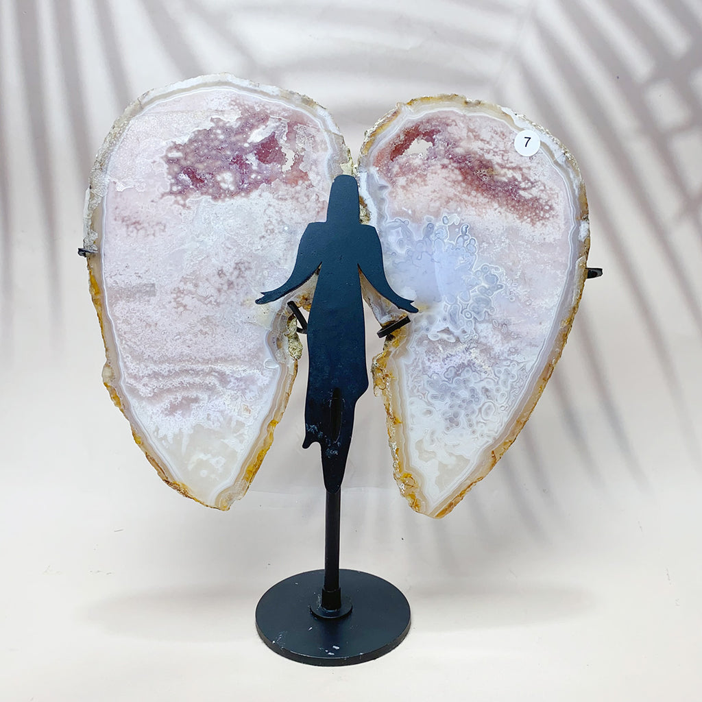 High quality Druzy Agate Carved Crystal Butterfly Fairy Wings