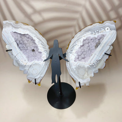 High quality Druzy Agate Carved Crystal Butterfly Fairy Wings