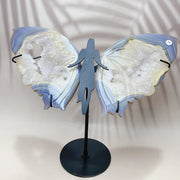 High quality Druzy Agate Carved Crystal Butterfly Fairy Wings