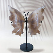Crystal Carving Druzy Agate Butterfly Wings