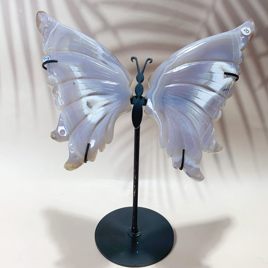 Crystal Carving Druzy Agate Butterfly Wings